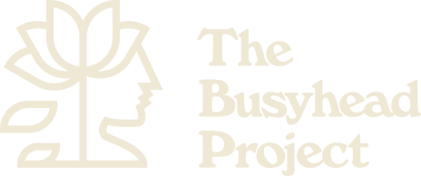 Logo of 'The Busyhead Project' with a stylized tree design on a white background